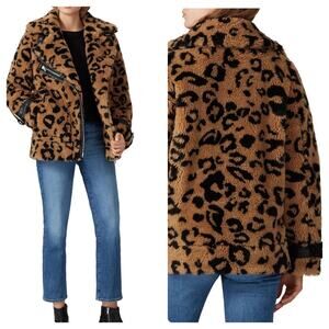 Avec Les Filles Teddy Faux Fur Biker Jacket